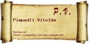 Pimpedli Vitolda névjegykártya